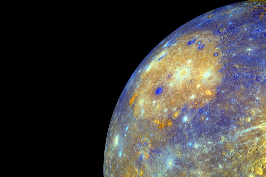 Vznik: střet Merkuru s velkým tělesem (150 km)