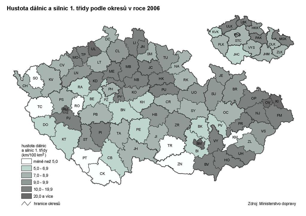 K 7 Hustota dálnic a silnic 1.