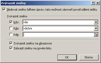 Chcete-li zjistit řešení minulých konfliktů, postupujte následujícím způsobem: a. Na kartě Revize klikněte ve skupině Změny na položku Sledování změn a potom na tlačítko Zvýraznit změny. b.