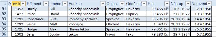 Na listu vyberte oblast buněk, kterou chcete zahrnout do  Buňky mohou být prázdné nebo mohou obsahovat data.