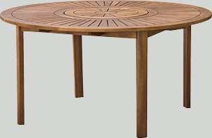 recyklovaného teakového dřeva, které je zpracováváno pro masivní stoly a lavice, každý kus je