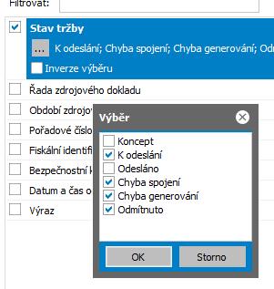 2.4.8.2 ODESLÁNÍ TRŽEB Z AGENDY TRŽBY EET Do agendy Tržby EET se ukládají veškeré tržby spadající do EET.