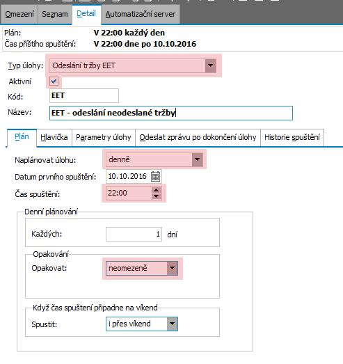 Aby probíhalo automatické spouštění, musí být spuštěn a nakonfigurován Automatizační server. viz.