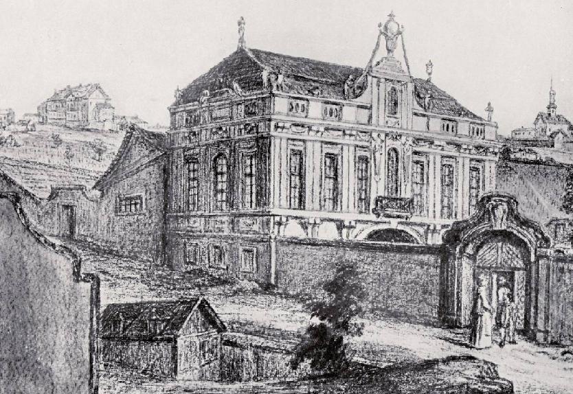 71c. Kresba přestavěného Bretfeldovského letohrádku podle maleb v Bretfeldovském