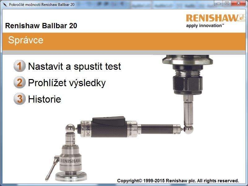 Pro nastavení je třeba zvolit volbu 1 Nastavit a spustit test.