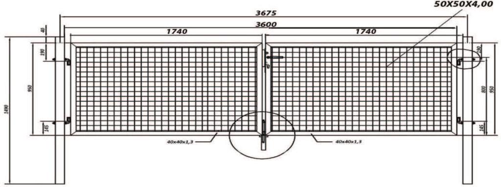 76/2 mm Rám brány : jakl 00 mm Výplň: zvárané pletivo 00 Povrchová úprava: ZN + PVC (RAL600) BRÁNA ECO 00 3600 Rozmer bránky ECO (v š) mm 00 00 1 00 00 1600 00 1800 00 Jednokrídlová 11,80