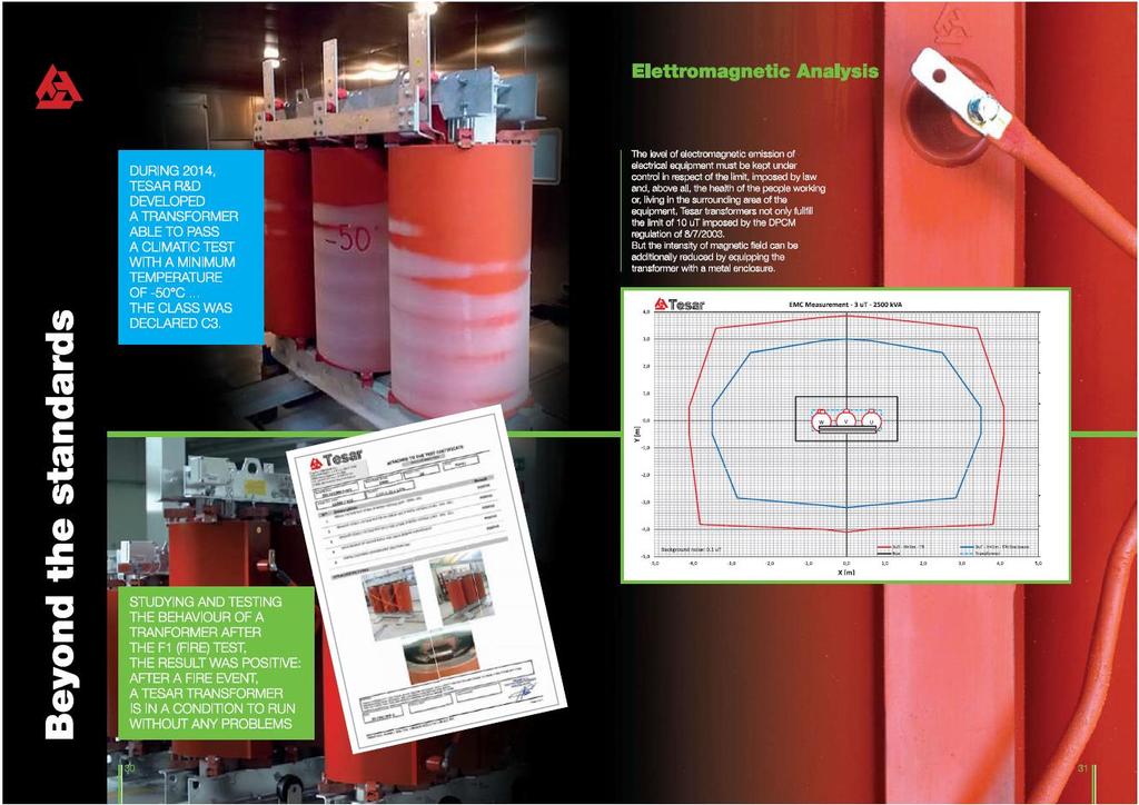 Více než normy Y (m) Analýza elektromagnetického pole BĚHEM 2014 VYVINUL TESAR TRANSFORMÁTOR, KTERÝ JE SCHOPEN ÚSPĚŠNĚ PROJÍT KLIMATICKOU ZKOUŠKOU S MINIMÁLNÍ TEPLOTOU -50 o C.