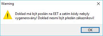 Předpokládáme, že do 15 minut od začátku vkládání dokladu by měl být velmi pravděpodobně doklad již dokončen a přenesen do EET.