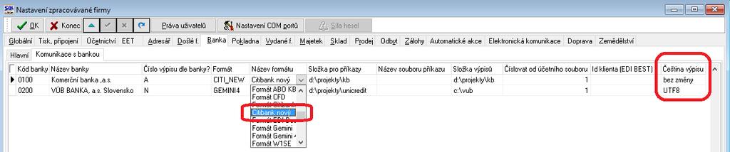 Změna barvy řádku pořizovače dle připojené firmy V nastavení úlohy je změna barvy řádku nyní platná pouze pro aktuální firmu.