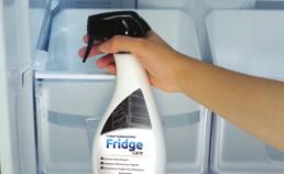 Starostlivosť o chladničku Dezinfekčný prostriedok pre chladničky: čistí, odmasťuje a dezinfikuje vnútorné steny chladničiek