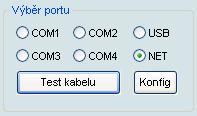 Vyberte port NET, klikněte na [Test kabelu] a po odsouhlasení výsledku testu na [Uložit].