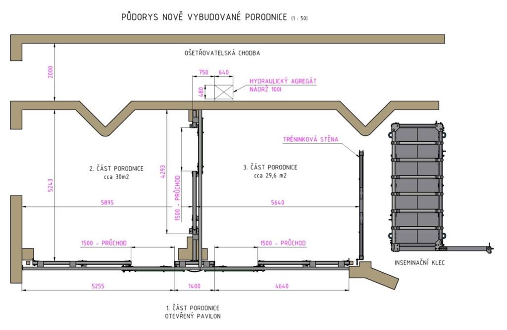 Přesné umístění je zakresleno v projektovém podkladu ZZL01_S001B01-PP a montážní sestavě zámečnických výrobku ZZL01_S001B01.