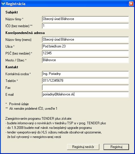 5 TENDER PLUS 1.1 INŠTALÁCIA A SPUSTENIE PROGRAMU Po spustení inštalácie sa stačí riadiť pokynmi inštalačného programu. Po ukončení inštalácie pribudne na ploche ikona TENDER plus.