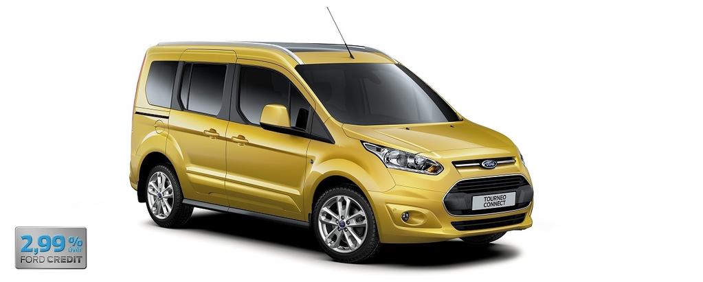 FORD TOURNEO CONNECT I CENÍK 5-7místný vůz Mimořádná nabídka* Již za 374 800 Kč bez DPH/ 453 508 Kč s DPH Např. za 5 729 Kč měsíčně, úrok jen 2,99 % * Zvýhodněná nabídka platí do 30. 6. 2017.