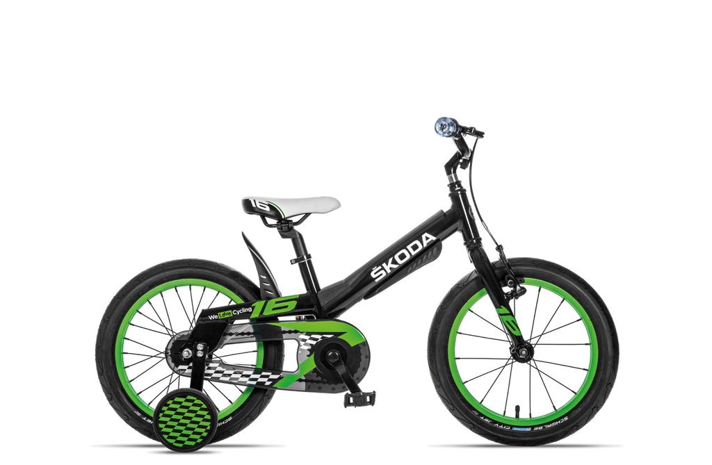 Dětské kolo ŠKODA Kid 16 je určeno malým cyklistům, kteří dělají za řídítky první krůčky.