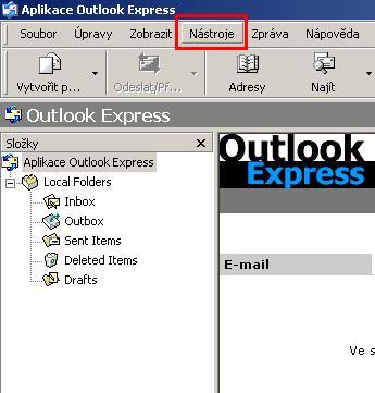 4. Nastavenie emailov v OUTLOOK EXPRESS Outlook Express je sú as ou tandardnej in talácie opera ného systému MS Windows XP.