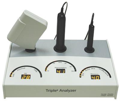 Maz na pleti Sebumetr Využívá se sklíčkové (Triskin) nebo foliové metody (SD 202, MC 750, MC 900, MSD 800, Triple+Analyzer). Maz adsorbuje na materiál. Ten se následně prosvítí světelným paprskem.