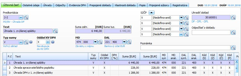 3. Zaúčtovanie DPH z 1.