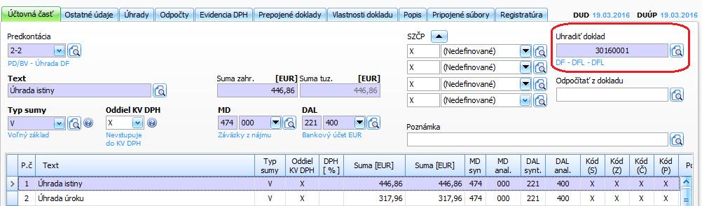 7. Zaúčtovanie 2. mesačnej splátky 8. Úhrada 2.