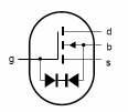 Tranzistor NMOS jako spínač + U CC D G U 1 D S U 2 G S S D B- sub.