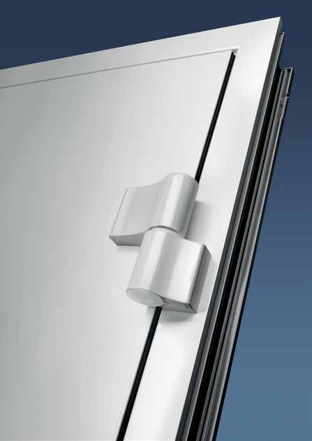 Hliníková vnútorná kľučka Domové dvere ThermoSafe sú sériovo vybavené vnútornou kľučkou Rondo s pekným tvarom, sériovo lakovanou bielym