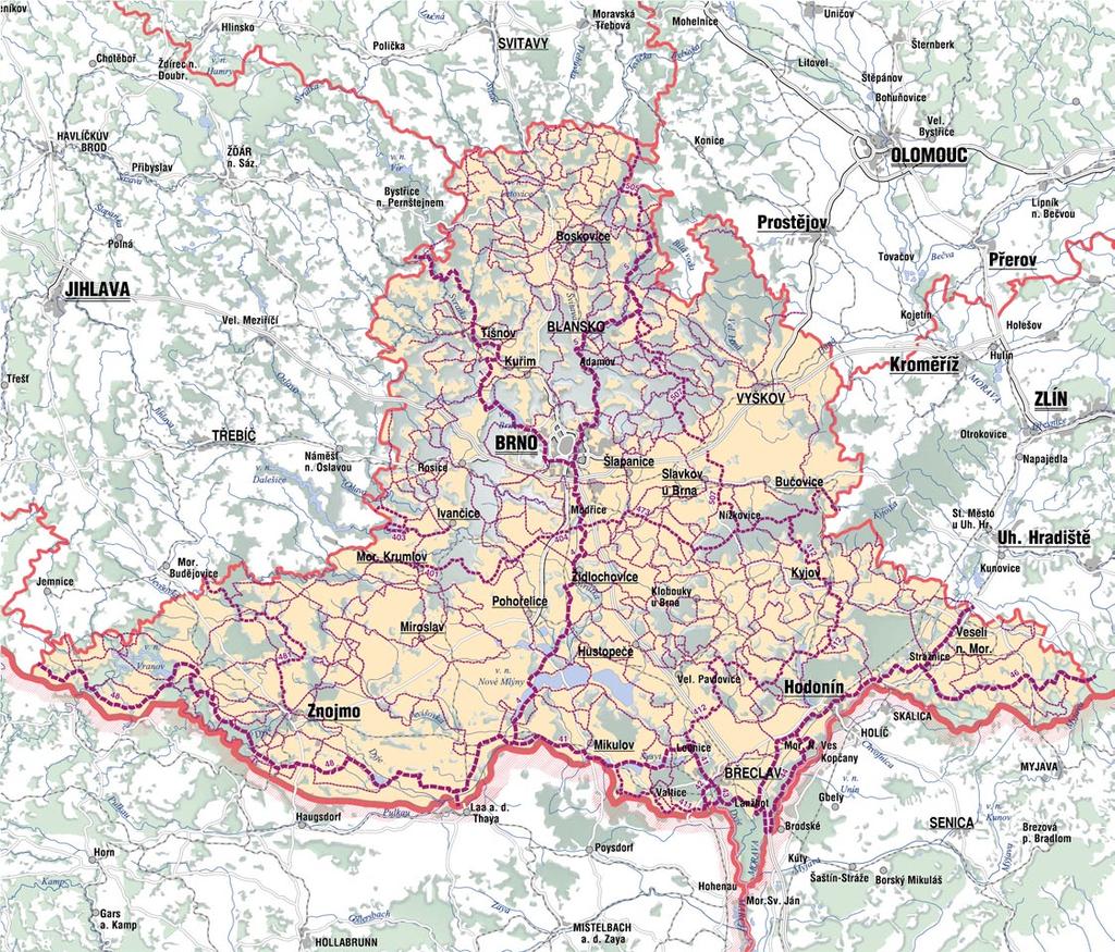 Cykloturistika Značené cyklotrasy v Jihomoravském i Mezinárodní cyklokoridory Brno - Židlochovice - Hevlín - (Wien) známá jako cyklostezka Brno - Vídeň Brno - - Sloup - Suchý (Olomouc - Ostrava)
