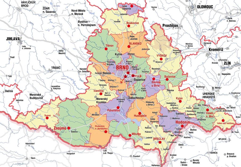 Integrovaný Záchranný systém Zdravotnická záchranná služba Spádová území výjezdových stanovišť Zdravotnické záchranné služby JMK Hustopeče výjezdové stanoviště výjezdová stanoviště mimo spádová