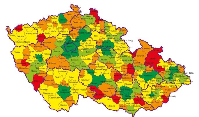 Disparity Dostupnost veřejných služeb Rozvoj podnikatelských aktivit Stupeň dostupnosti veřejných služeb špatná dostupnost Stupeň rozvoje podnikatelských aktivit negativní rozvoj neutrální dostupnost