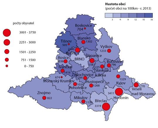 obyvatelstvo Hustota zalidnění Velikosti sídel podle počtu obyvatel nad 100 000 25 001 100 000 10 001 25 000 5 001 10 000 2 001 5 000 1 001 2 000 501 1 000 do 500 popsané obce Hustota zalidnění