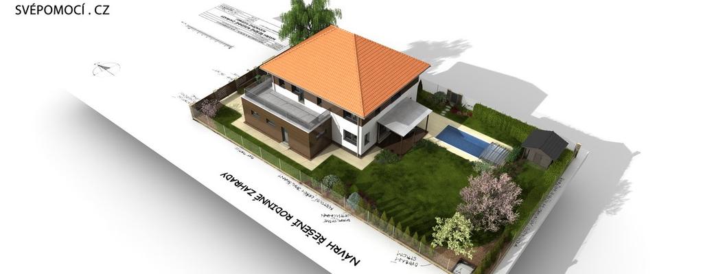 Jihozápadní pohled - letecký snímek Parametry domu Zastavěná plocha domu... 141 m 2 Zastavěná plocha garáže... 42 m 2 Obvodové a vnitřní stěny... Porotherm 30 Profi Dryfix Stropní konstrukce v 1.NP.