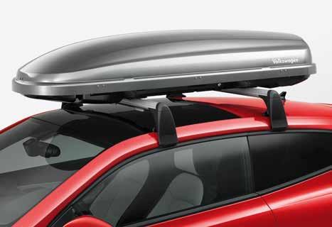 max. 50 kg 01 01 Střešní box, černý matný Nový střešní box o objemu cca 340 litrů má optimalizovaný, aerodynamický tvar, který minimalizuje hluk za jízdy.