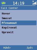 5.11.4 Přesunout kontakt Kontakty jsou automaticky uloženy do mobilního telefonu FocX. Je možné přesunout je na SIM, a naopak. 1.