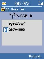 8.2.1 Odchozí hovory Vytočit volané číslo 1. Vytočte v počátečním stavu číslo pomocí bloku čísel až. 2. Stiskněte tlačítko Send. Spojení bylo navázáno. Displej ukazuje volané číslo a symbol hovoru. 3.