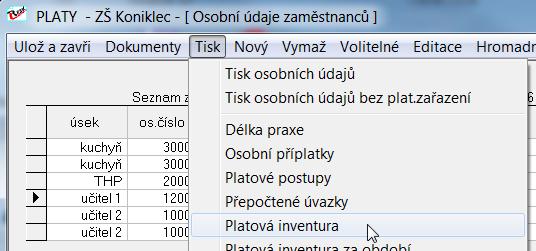 První kroky před aktualizací na verzi 6.7.1. 1) Doporučujeme tisk platové inventury k 30. 6. 2017.