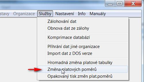 Změna platových poměrů - převod