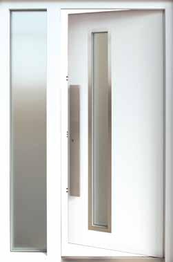 = 0,88 W/m 2 K pro celek dveří s prosklením a se zárubní Prosklené boční díly: speciální ocelová konstrukce až s 5 izolačními vrstvami na dveřích