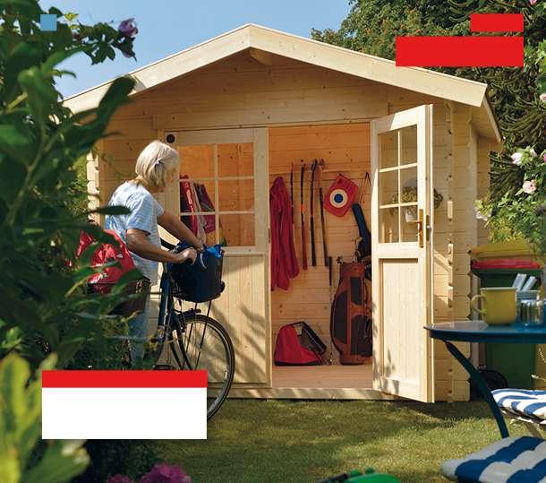 Zahradní domek MIKKA Vnější rozměry 4,57 x 2,36 m 2,80 x 3,00 m 3,62 x