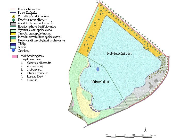 Obr. 1: Plánek biocentra dle projektu odpovídá dnešnímu stavu Co si vlastně představit pod pojmem řízená sukcese.
