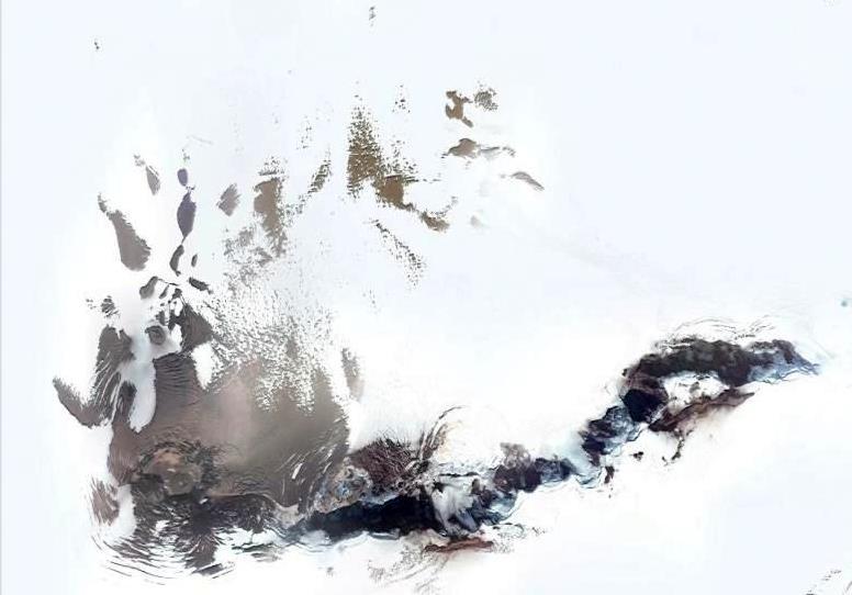 Obr. 5: Kryokonitová díra na povrchu horského ledovce Hoelbreen v oblasti Billefjordenu, Západní Špicberk, je příznivým prostředím pro rozvoj řady mikroorganismů. Obr. 6: Schéma kryokonitové díry.