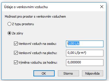 vzduchu v zóně možnost vybrat některou z následujících možností: Z typu
