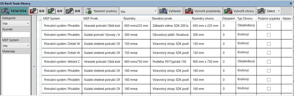 CS Revit Tools - Prostupy Prostupy v hlavním souboru i