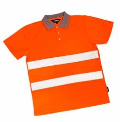 DPH Výstražné tričko s límečkem a reflexními pruhy s Wicking Finish úpravou pro rychlé a