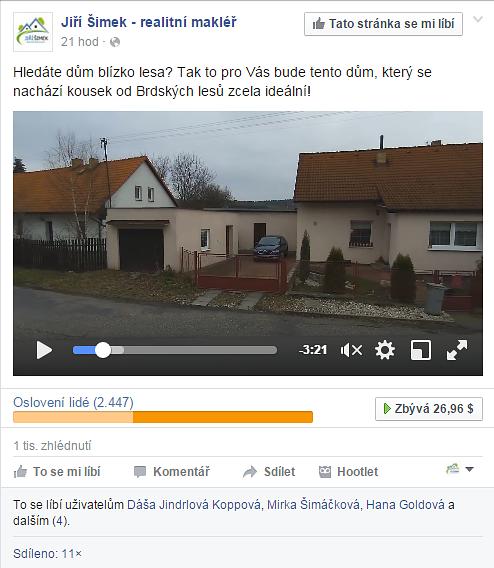 Videa jsou velice populární na sociálních sítích a pomocí cíleného zaměření na konkrétní skupiny uživatelů jsme schopni oslovit případné zájemce i zde: Proto využíváme i