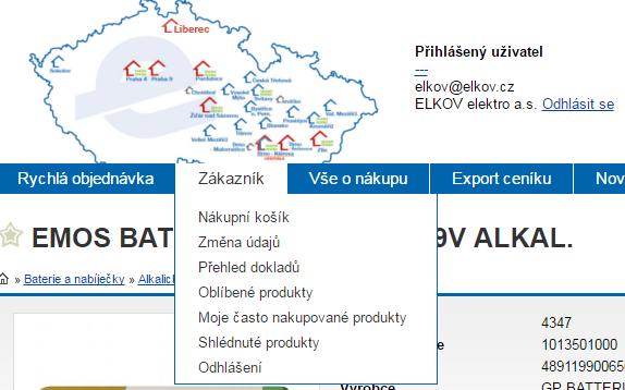 Často nakupované produkty Pokud často nakupujete stejné produkty, tak se zobrazí v poli zákazník => Moje často