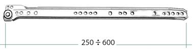 Rolničkové výsuvy - částečný výsuv 0157 250mm - barva bílá 0158