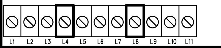 Zariadenia pre ovládanie čiastočného otvárania sa pripájajú k svorkám L4 a L8.