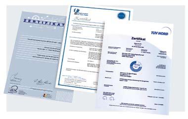 Sú vyrobené v súlade so systémom riadenia kvality DIN ISO 9001 a spĺňajú všetky požiadavky európskej normy 13241-1.