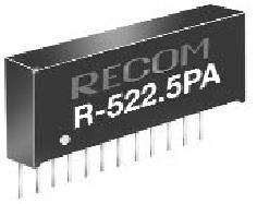 3.2.4 Série R-5XXX Série vysoce výkonných spínaných měničů ve 12-Pin SIP pouzdře (Single in-line pack). vynikající účinnost až do výše 96%. Ochrana proti zkratu. Pro naše použití je vhodný R-525.