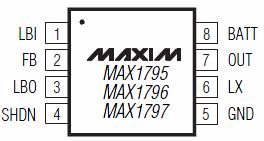 4 DC/DC měniče napětí z V in =3V na V out =5V 4.1 Přehled měničů firmy Maxim 4.1.1 měnič MAX1795 Jedná se o vysoce účinné zvyšující DC/DC měniče, které jsou vhodné pro přenosné zařízení.