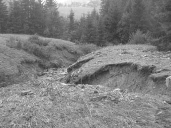 Podmínky pro vznik geologické prostedí z litologického hlediska jsou ke vzniku sesuv nejnáchylnjší území, kde se stídají rzn mocné vrstvy hornin pro vodu propustných (umožují pi intenzivních deštích